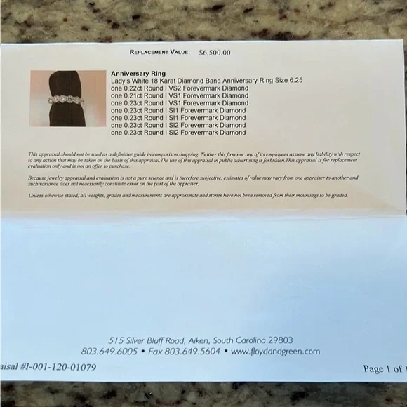 White 18K Diamond Anniversary Ring - Picture 9 of 9